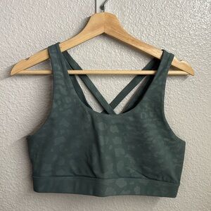 Green Criss-Cross Sports Bra with Medium Support